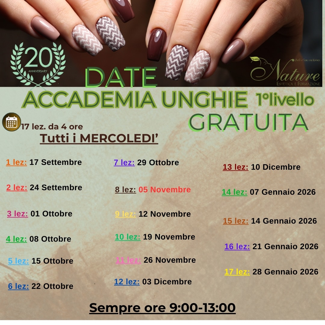 ACCADEMIA UNGHIE GRATUITA 1° Livello
